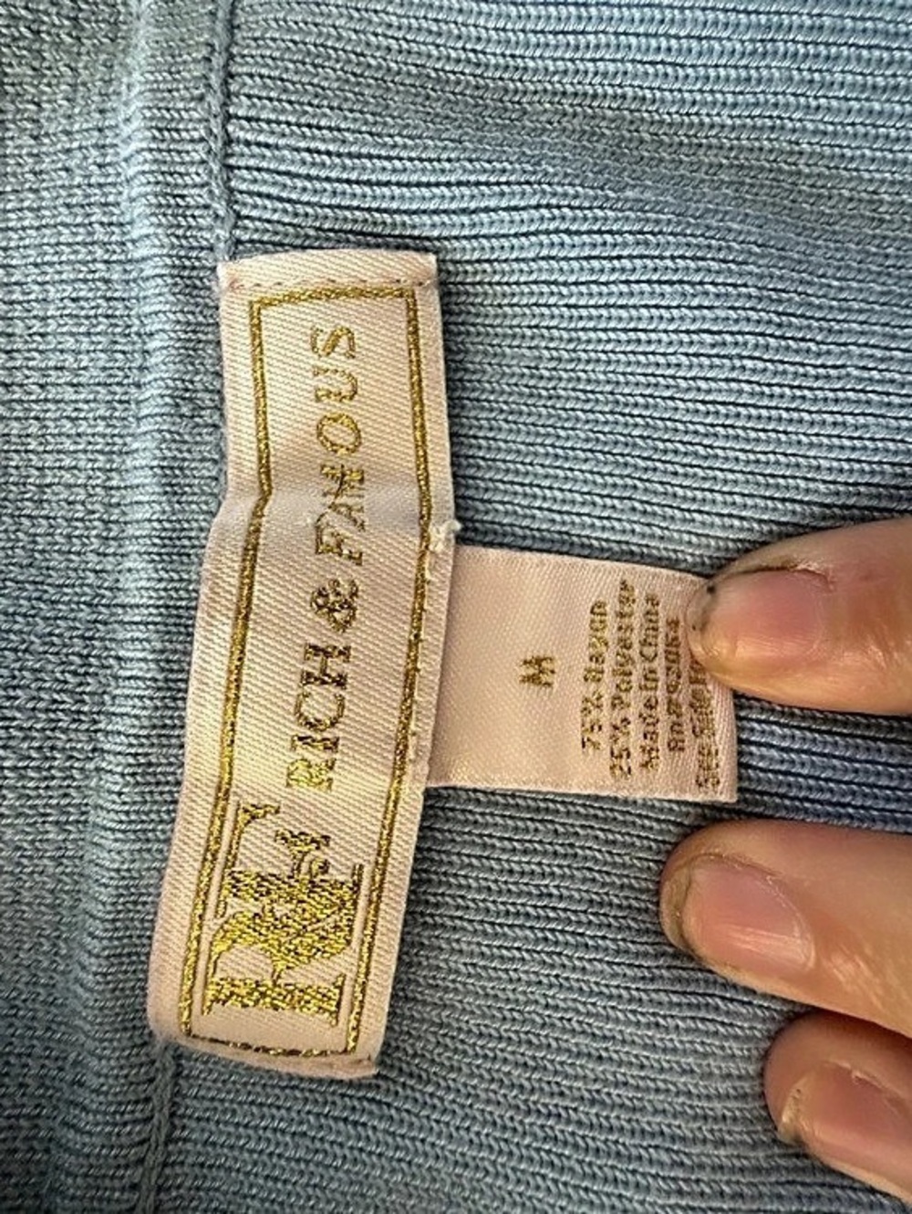 Blue Button-Front Top - Picture 2 of 2